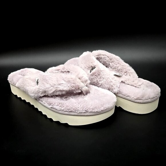 Koolaburra by Ugg Thong Faux Fur Slip-on Sandals Light Purple Women's Size 9 - Picture 2 of 12